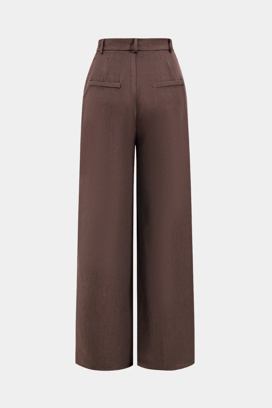 Asymmetrical Wide Leg Trousers in Plain Fabric