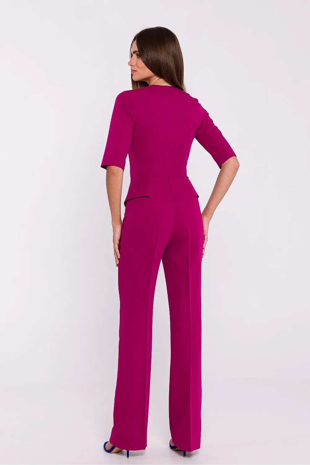 Basque Waist V-Neck Jumpsuit