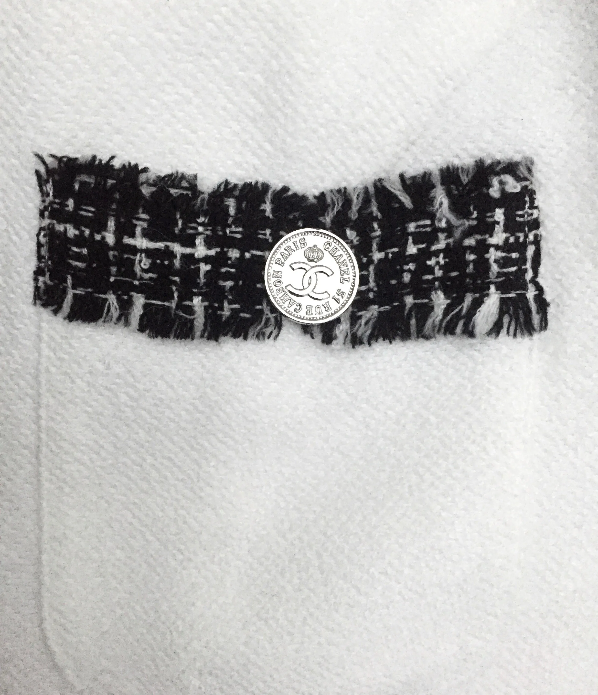 Chanel Classic Black & White Boucle Tweed Runway Dress