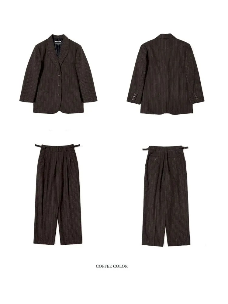 Classic Tweed Suit with Copper Buttons