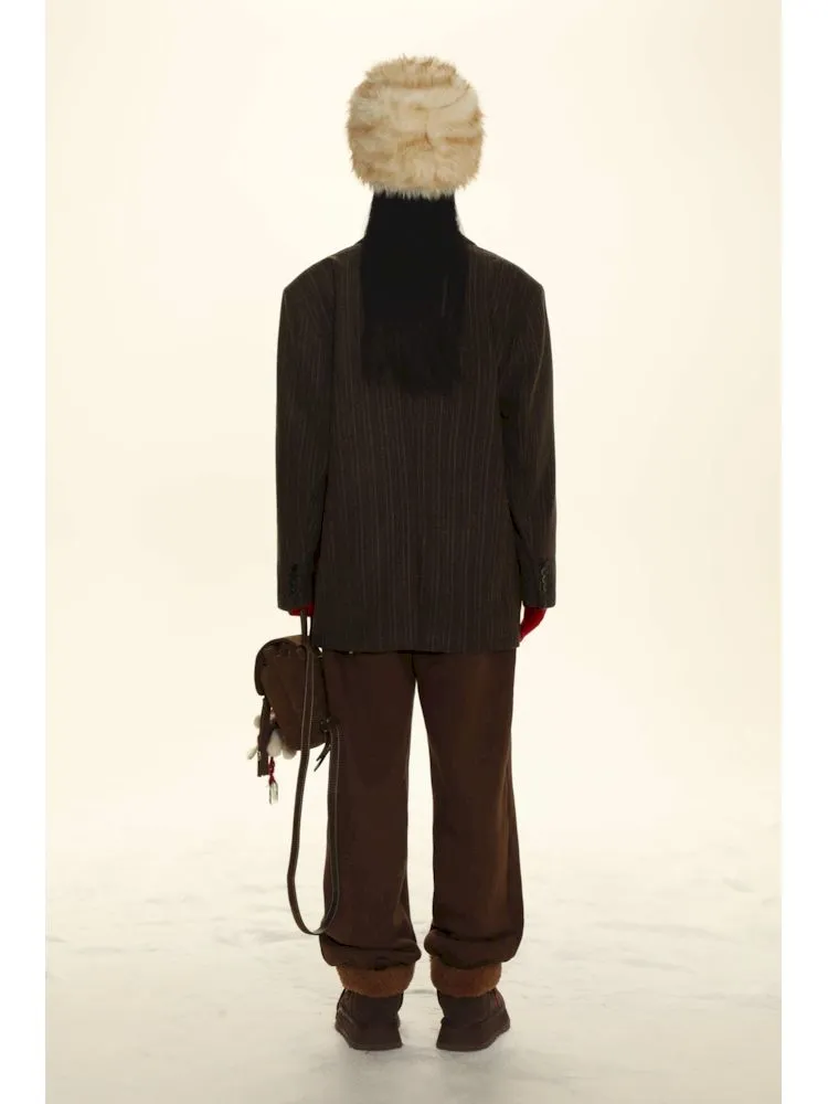 Classic Tweed Suit with Copper Buttons