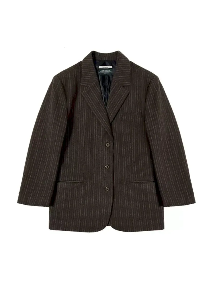 Classic Tweed Suit with Copper Buttons