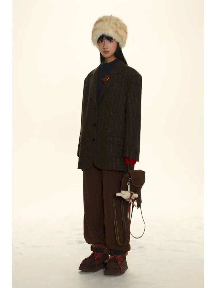Classic Tweed Suit with Copper Buttons