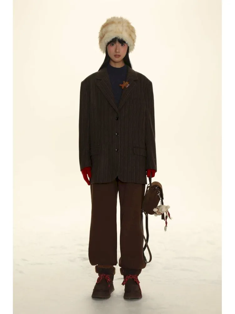 Classic Tweed Suit with Copper Buttons