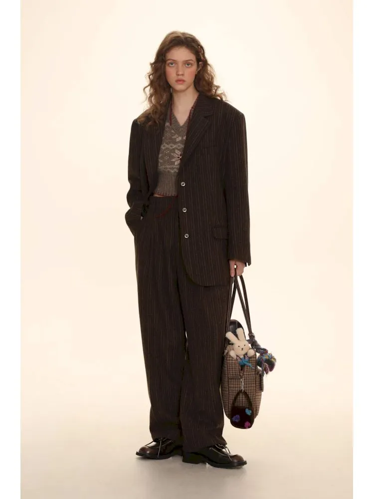 Classic Tweed Suit with Copper Buttons