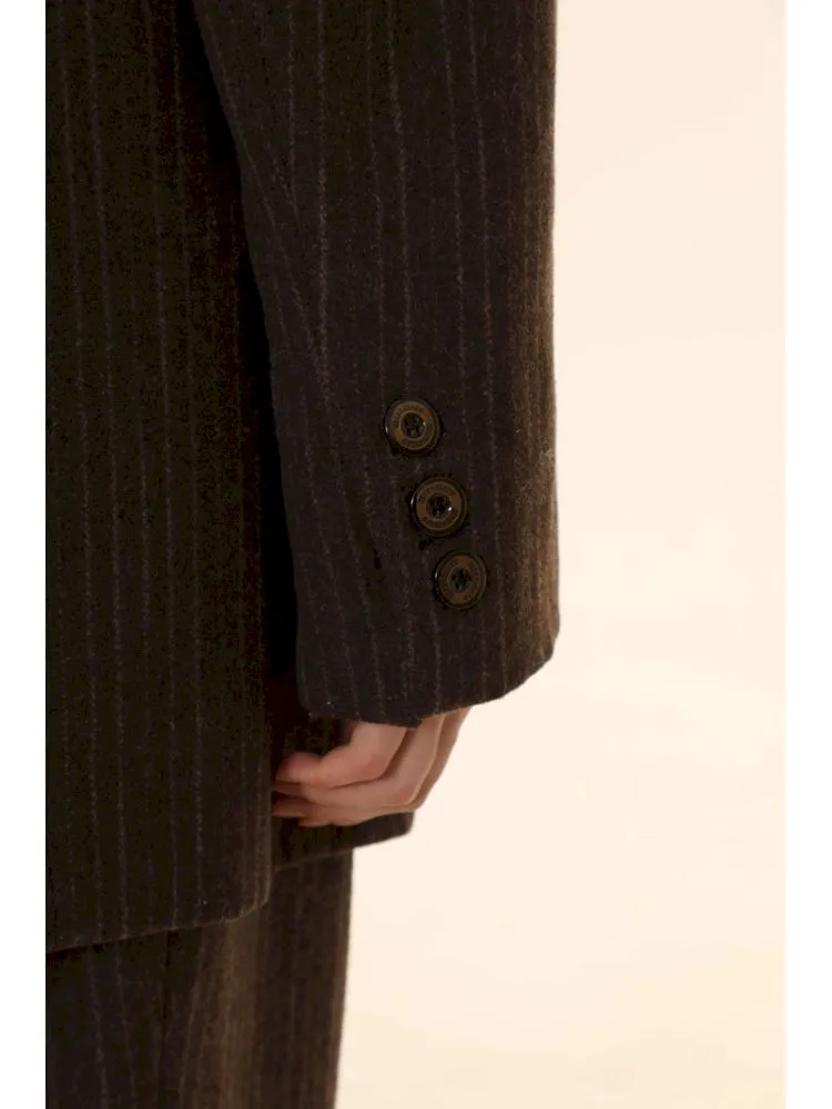 Classic Tweed Suit with Copper Buttons