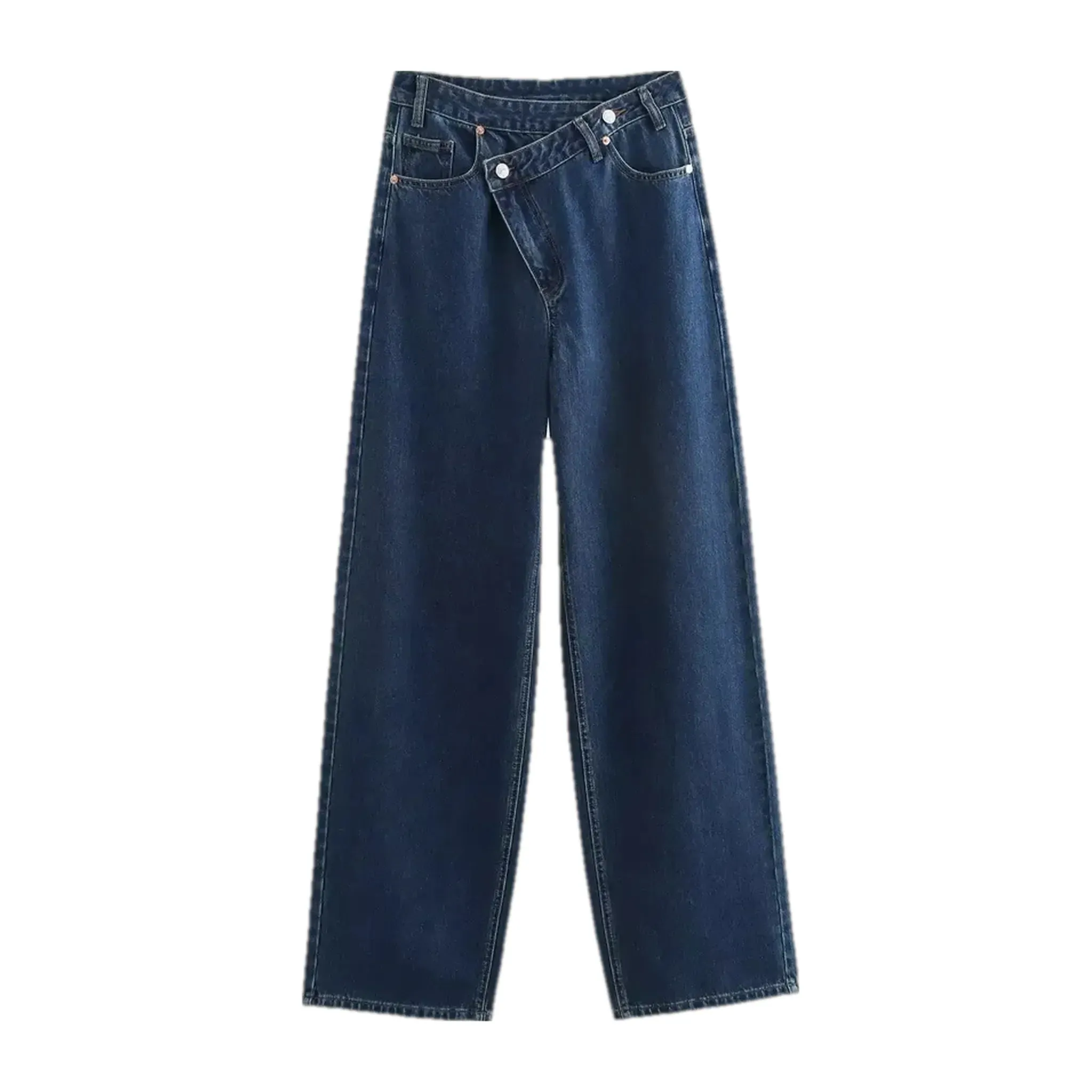 Dark wide fit stylish women's jeans