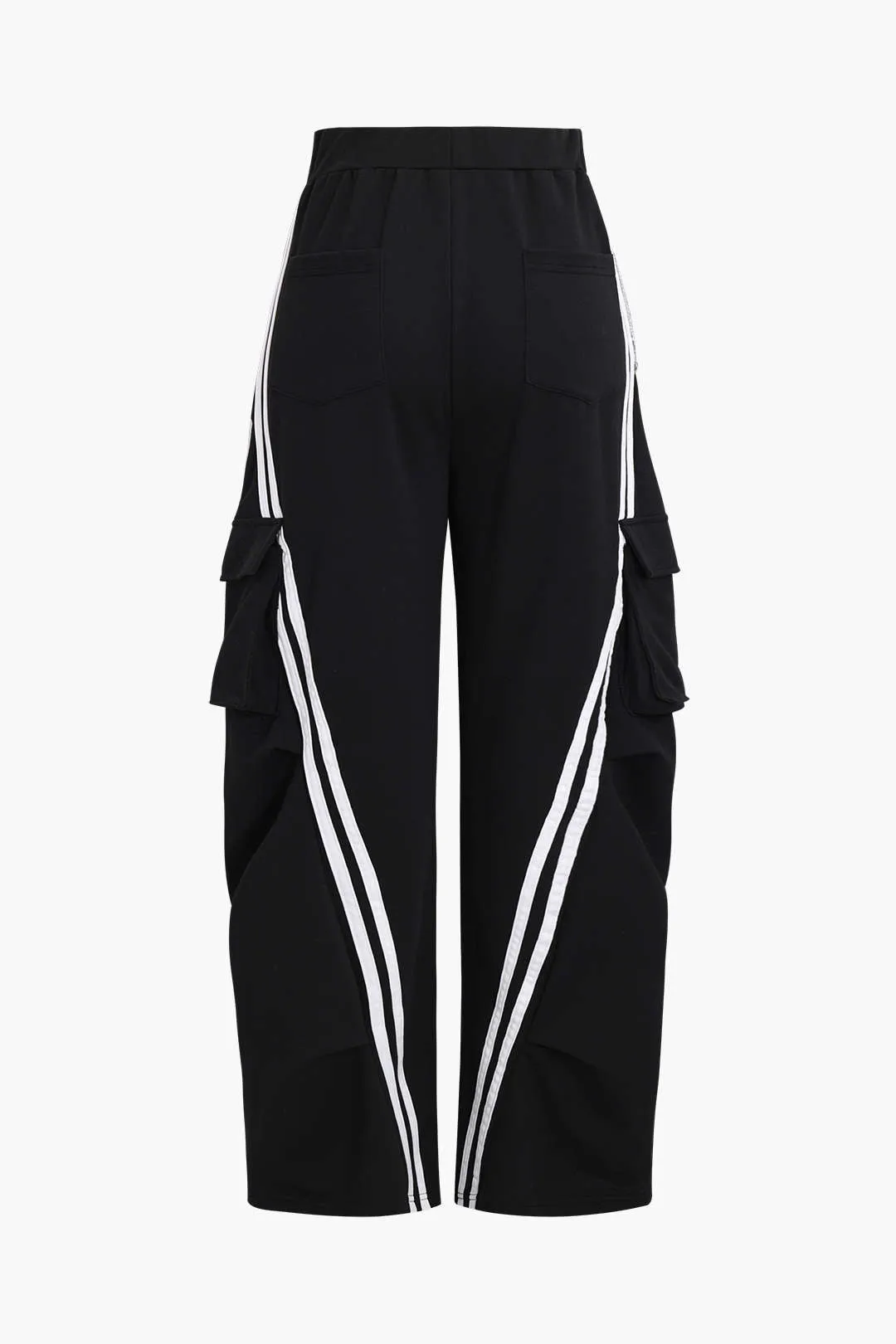 Denim Patchwork Pocket Trousers with Loose Fit