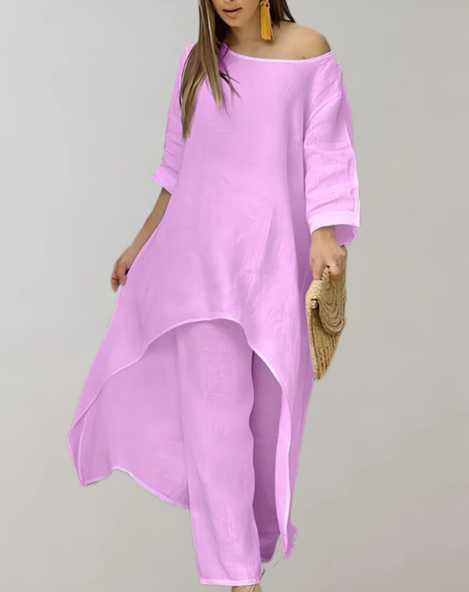 Ella  - 2-Piece Set with Asymmetrical Tunic Dress and Pants