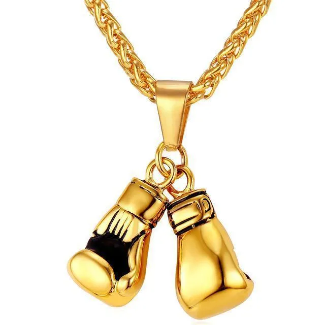 Exquisite Men's Boxing Glove Pendant Necklace