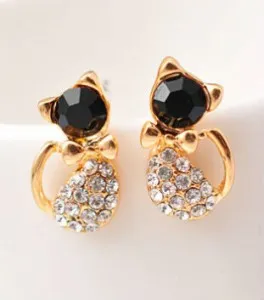 Fashion Drop Crystal Stud Earrings Double Side for Women Bridal Wedding Party Jewelry