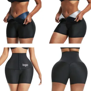 Female High waist slimming fitness sweat neoprene  waist trainer sports pants.