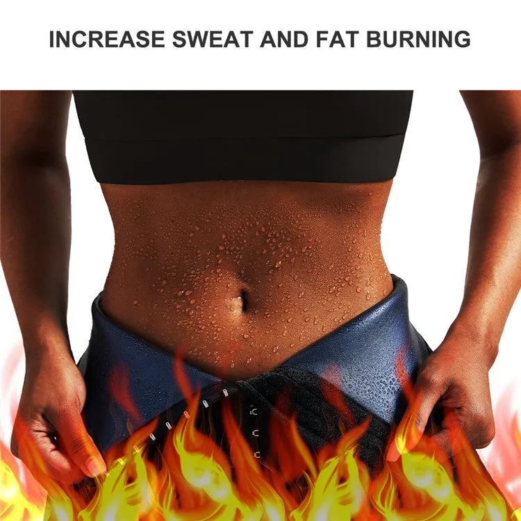 Female High waist slimming fitness sweat neoprene  waist trainer sports pants.