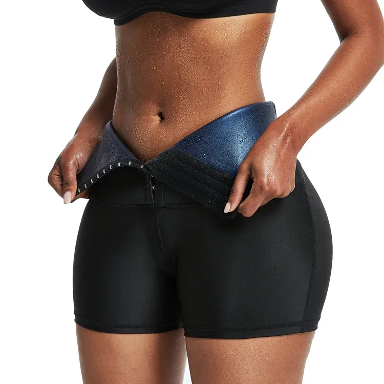 Female High waist slimming fitness sweat neoprene  waist trainer sports pants.