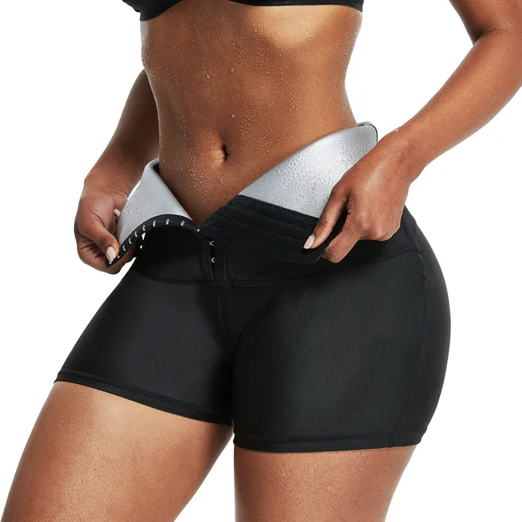 Female High waist slimming fitness sweat neoprene  waist trainer sports pants.