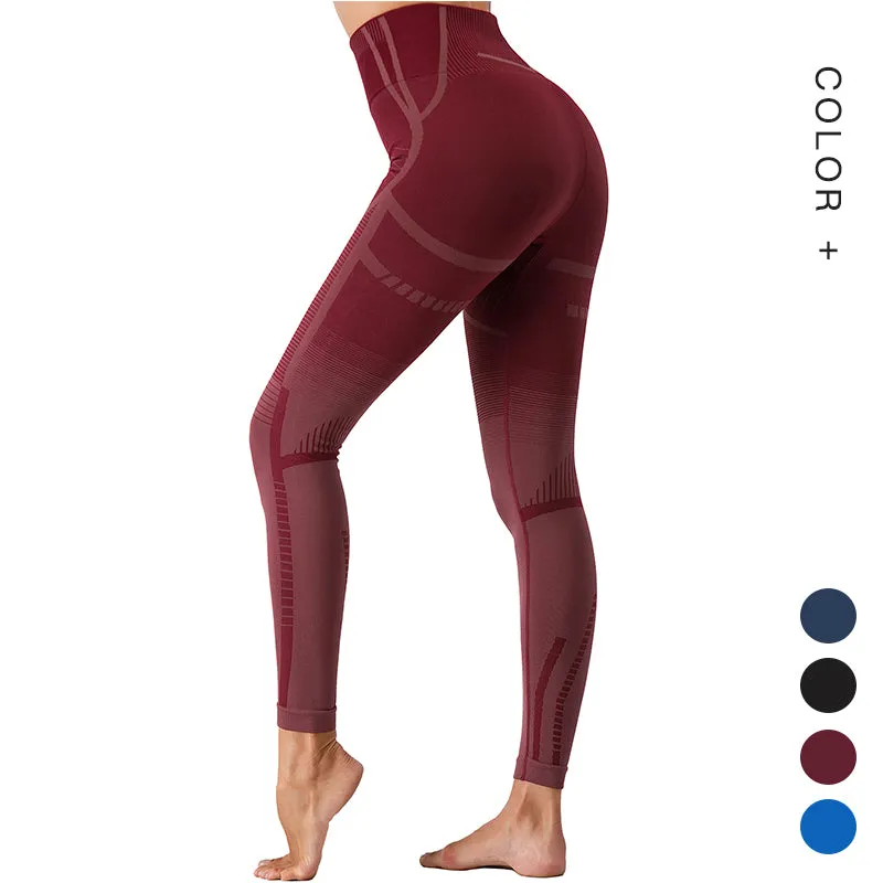 Female tummy Control Compression high waist Workout Yoga Ombre Leggings