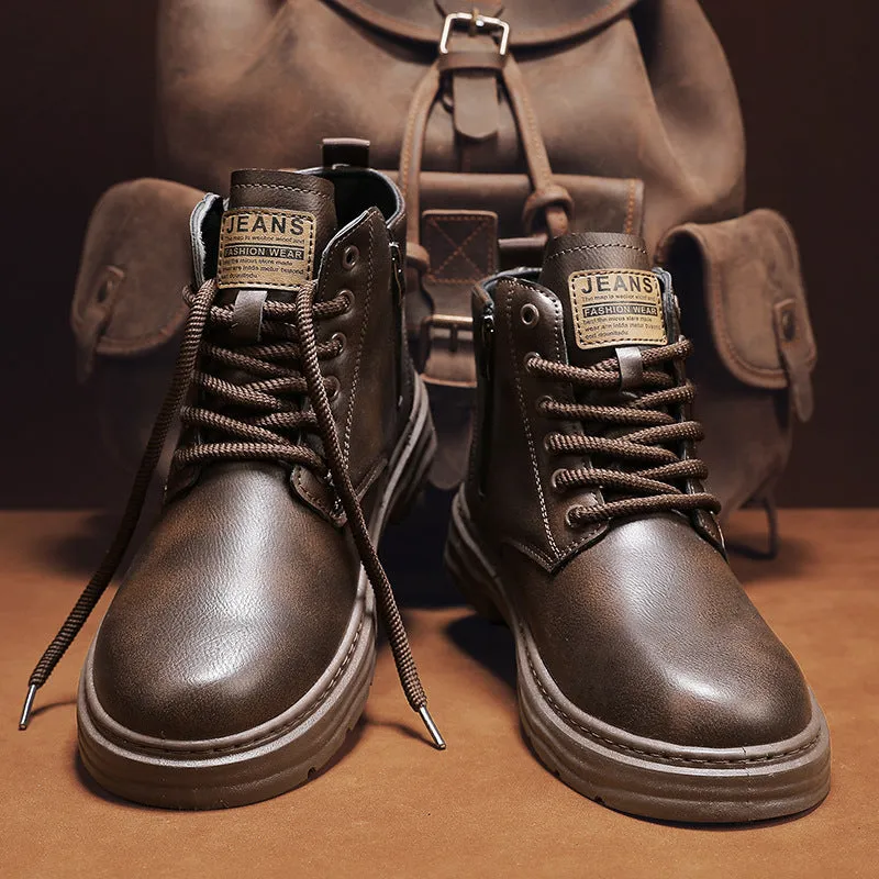 INSTOCK-Men’s Martin Boots – Height Increase, Sports & Comfort