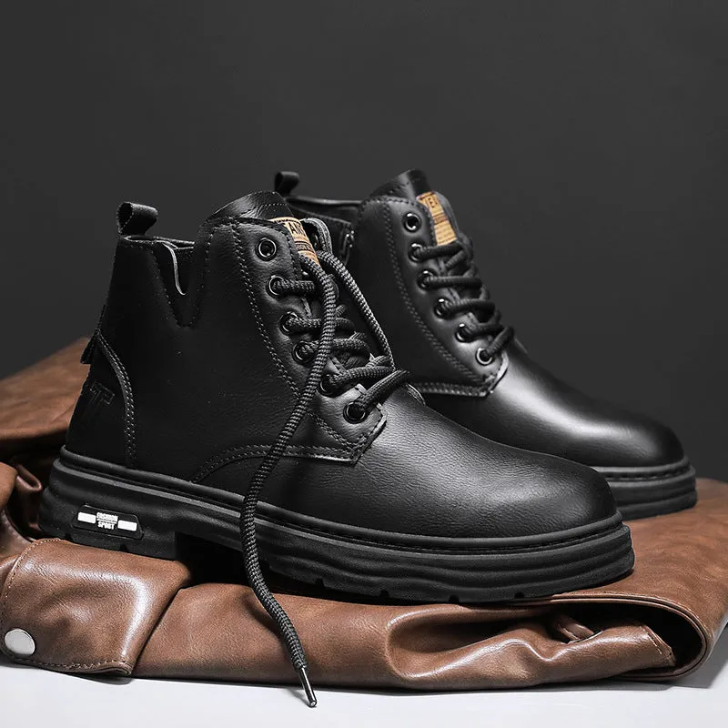 INSTOCK-Men’s Martin Boots – Height Increase, Sports & Comfort