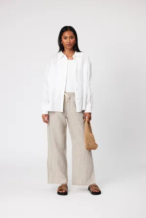 Jet Set Linen Pant - Natural Stripe