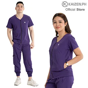 KAIZEN.PH Scrub Suit 2nd Gen KSS2G-18 Full Zipper Top 5-pocket Jogger Pants