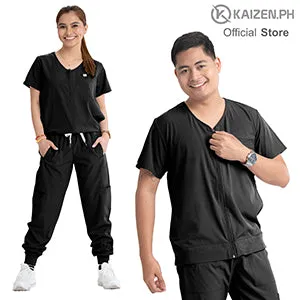 KAIZEN.PH Scrub Suit 2nd Gen KSS2G-18 Full Zipper Top 5-pocket Jogger Pants