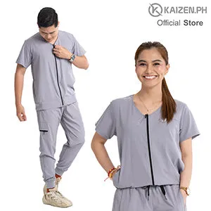 KAIZEN.PH Scrub Suit 2nd Gen KSS2G-18 Full Zipper Top 5-pocket Jogger Pants