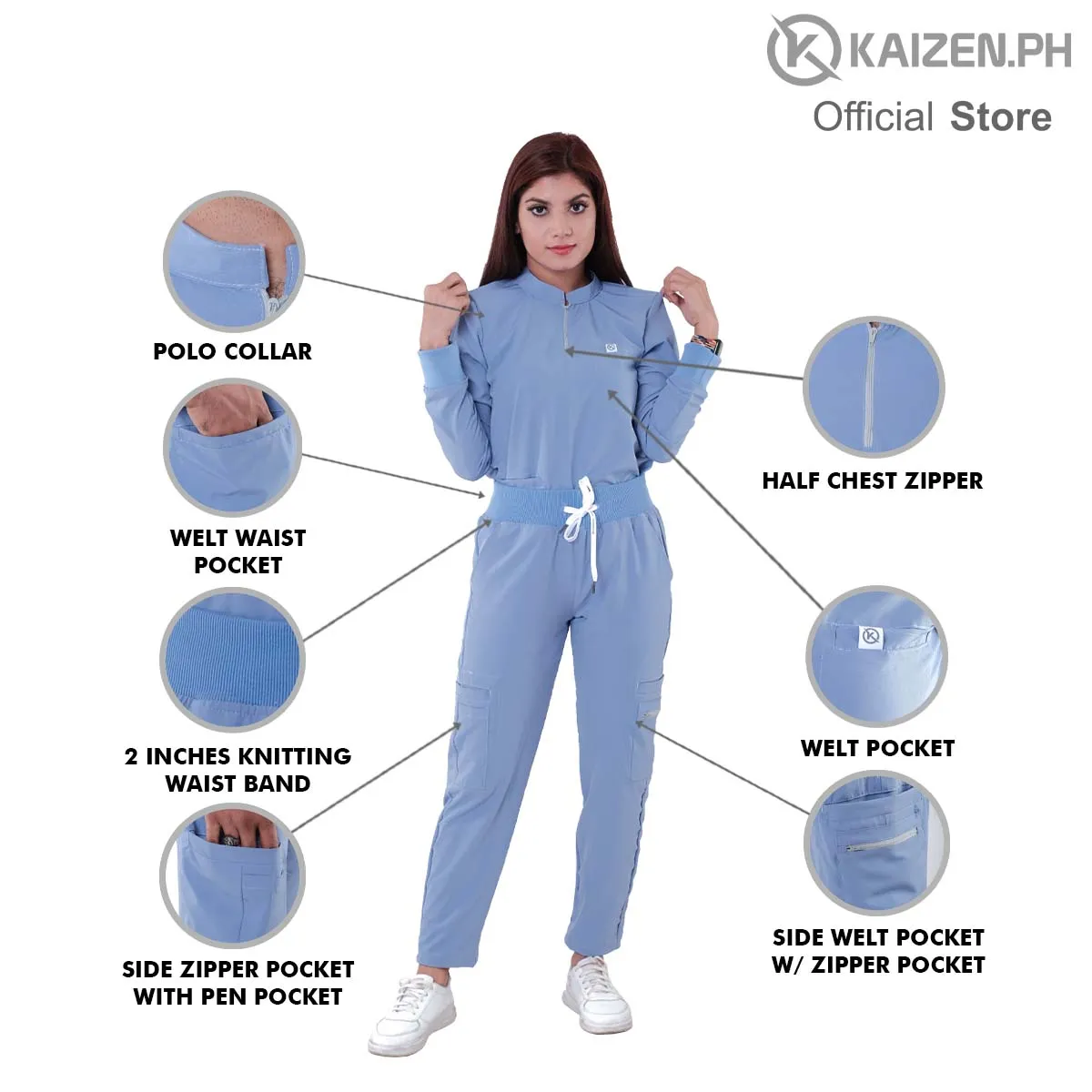 KSS2G-06 Chinese Collar Zipper Top