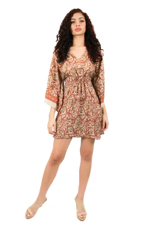 Lazy Daisy smock waist short dress in Natural Mix (5004)