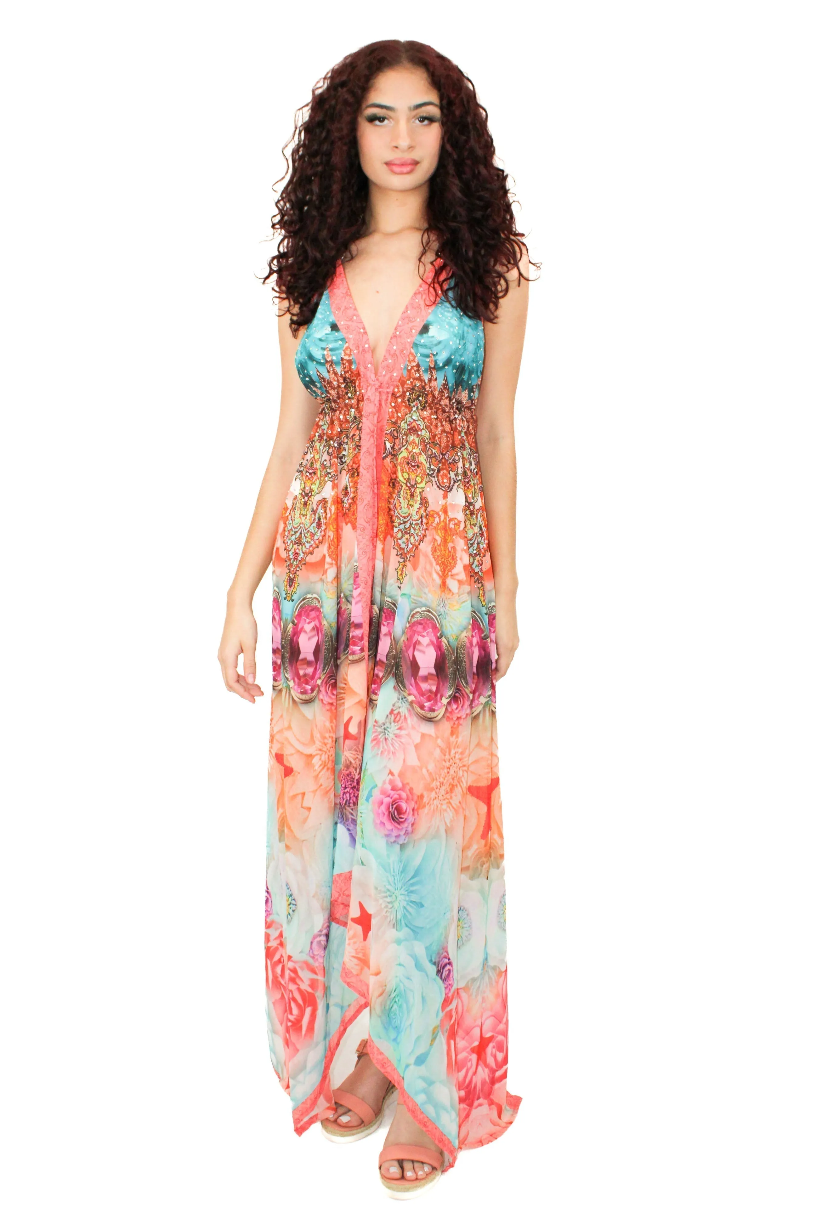 LD-104 Dress Turquoise Mix
