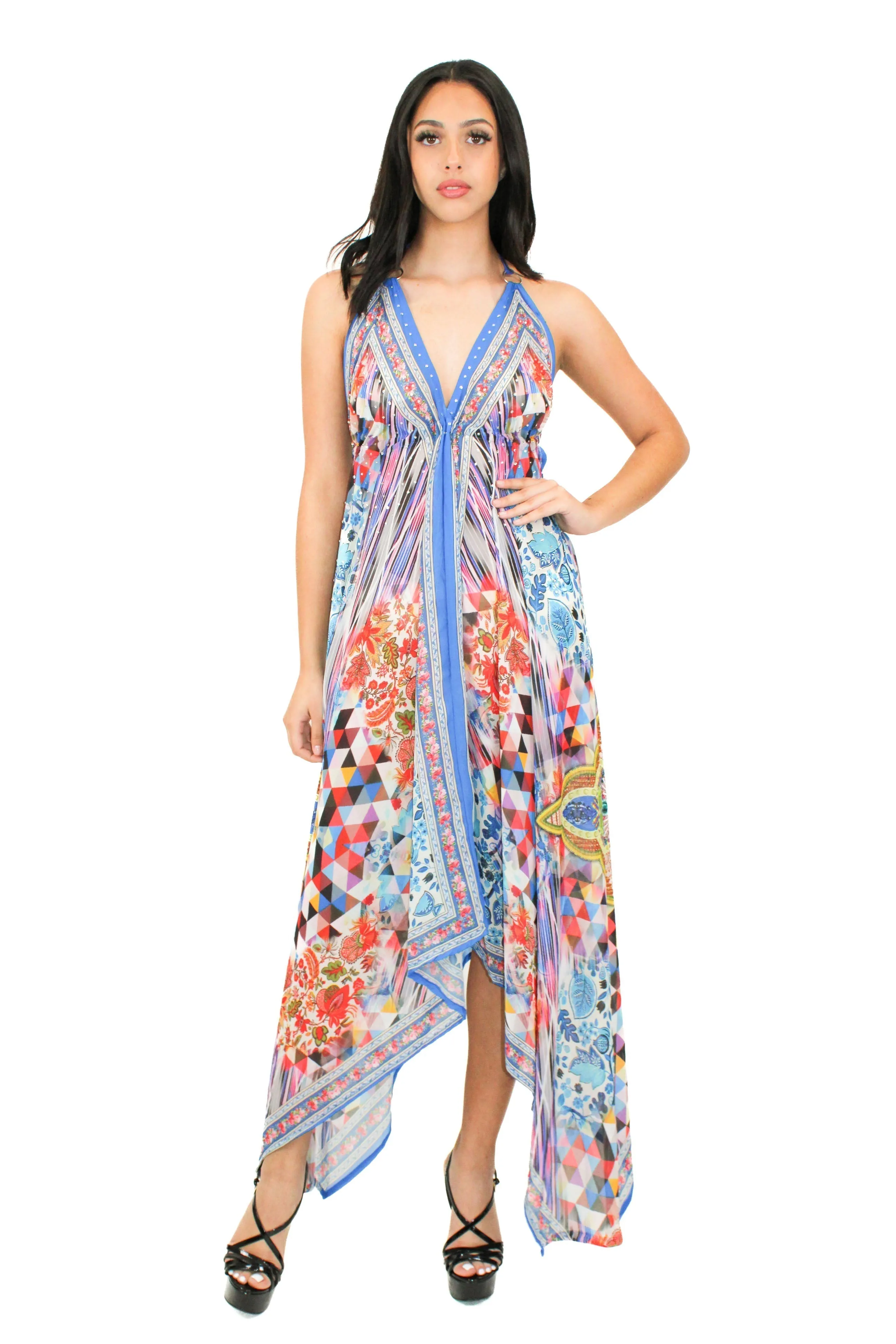 LD-104 Dress Turquoise Mix