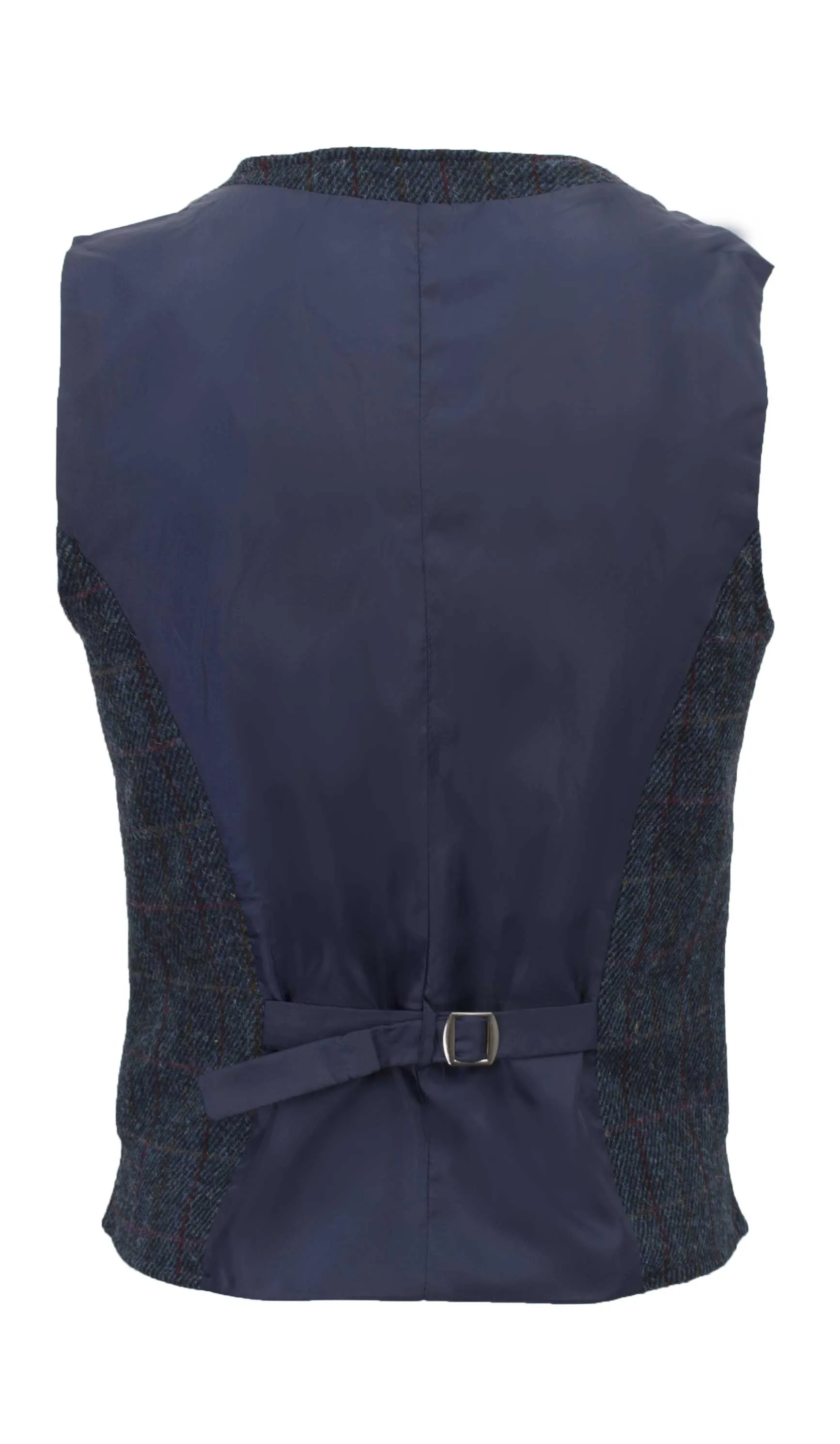Mens Classic Scottish Harris Tweed Waistcoat - Royal Blue