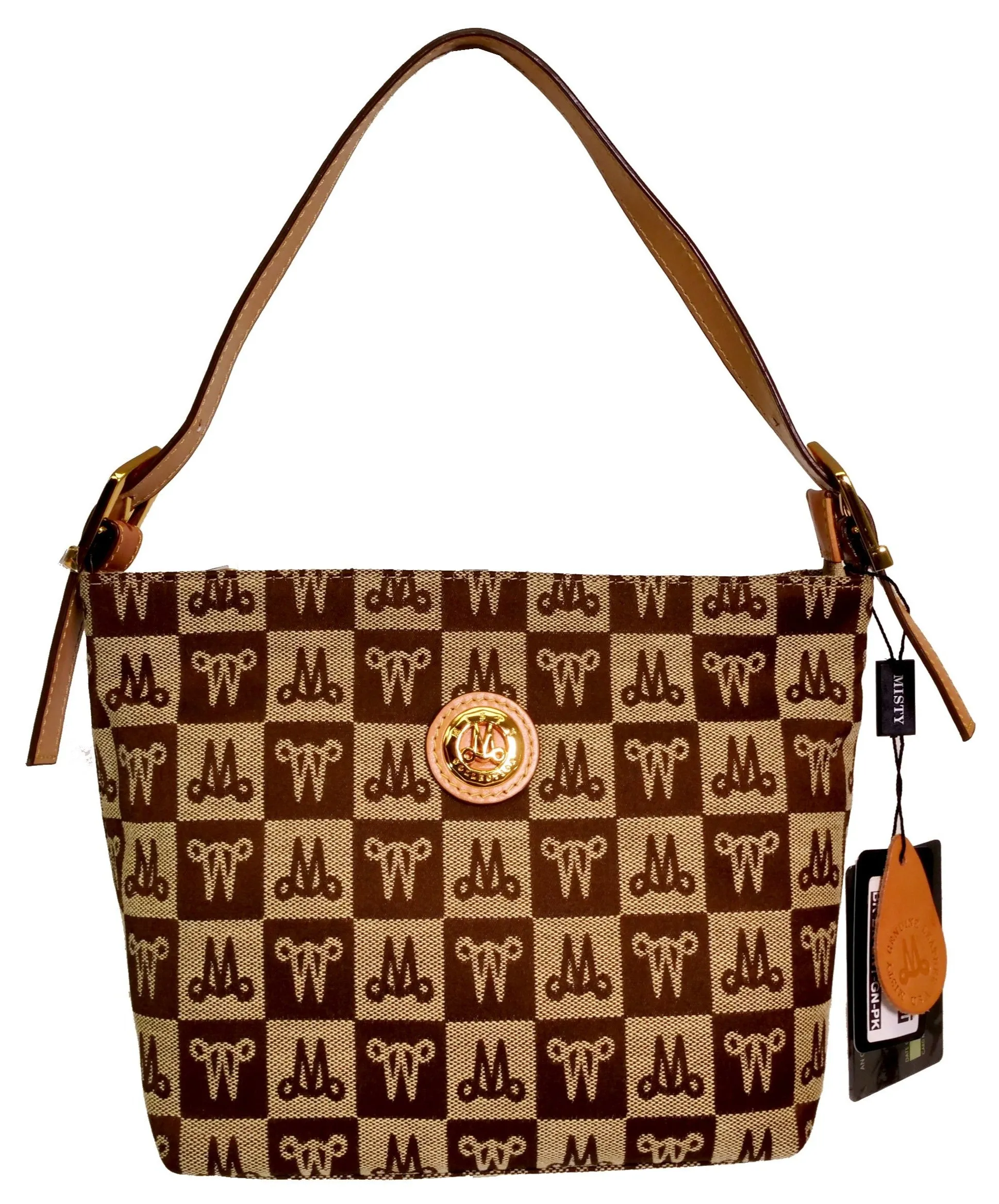 Misty Genuine Cowhide Leather Monogram Shoulder Bag