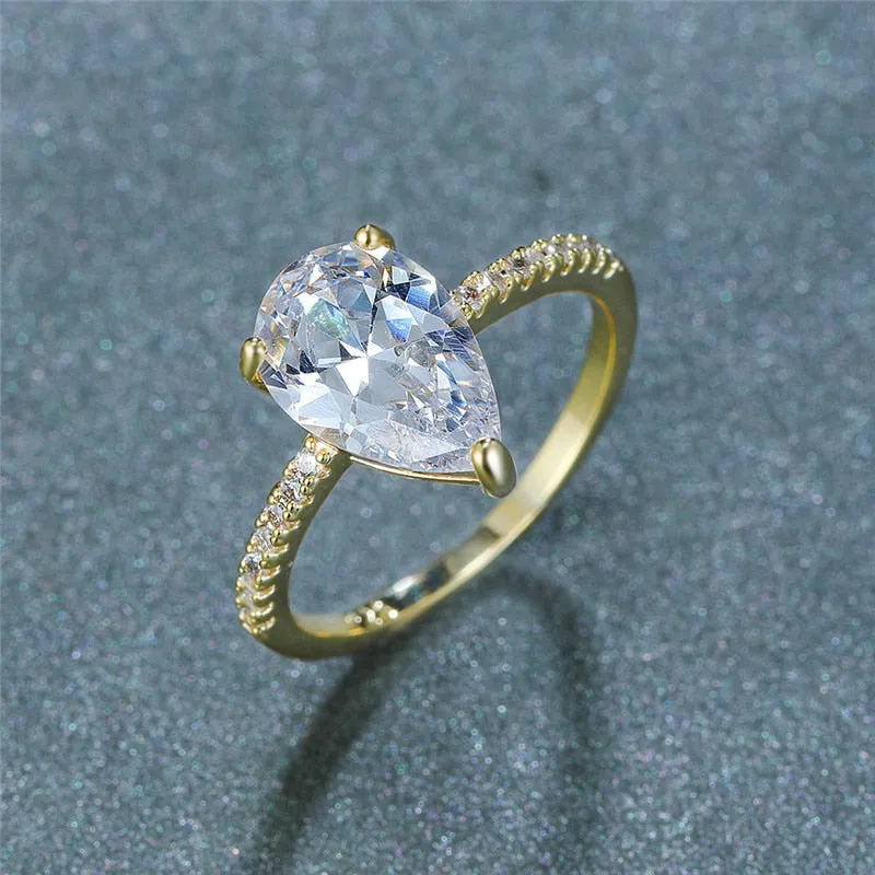 Natural Sapphire Engagement Gemstone Ring 14K Yellow Gold For Women