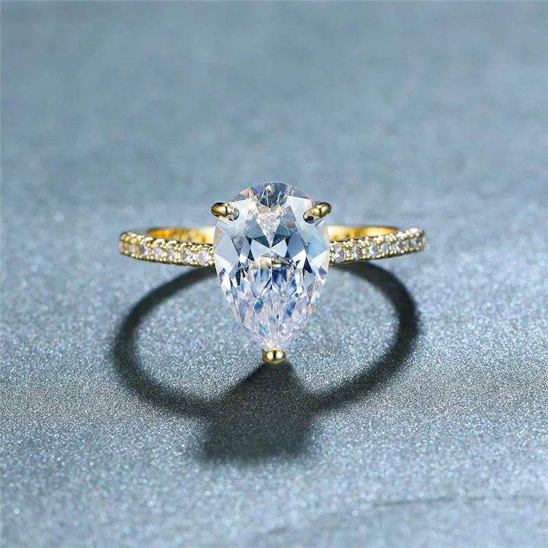 Natural Sapphire Engagement Gemstone Ring 14K Yellow Gold For Women