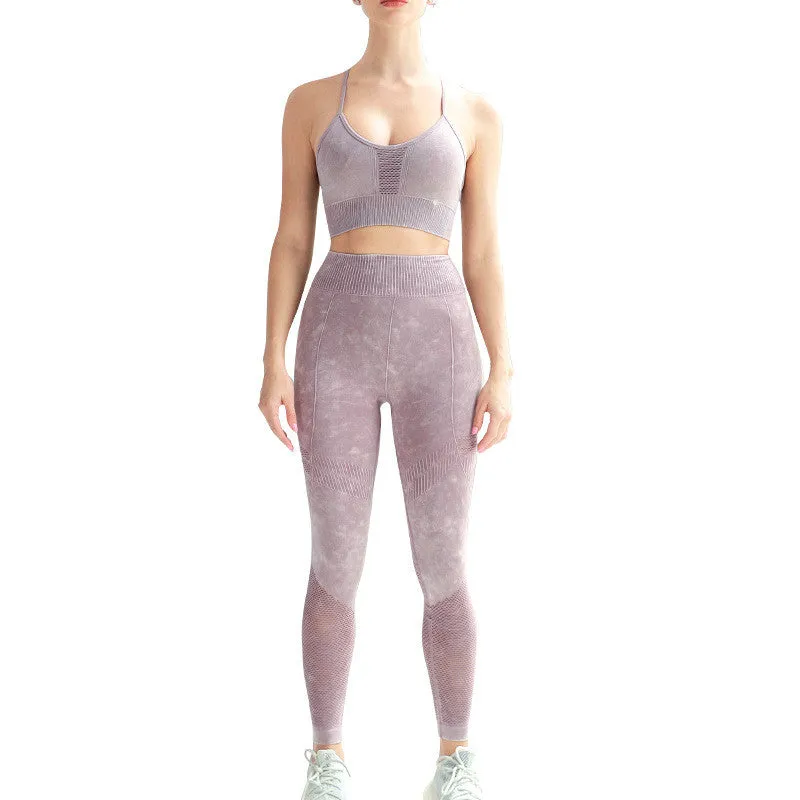 New  ZABRI Outdoor-Indoor Seamless Gym Wear- Two Piece Mesh Workout High Waist Fitness Yoga Set