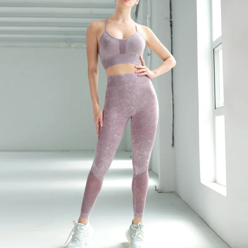 New  ZABRI Outdoor-Indoor Seamless Gym Wear- Two Piece Mesh Workout High Waist Fitness Yoga Set
