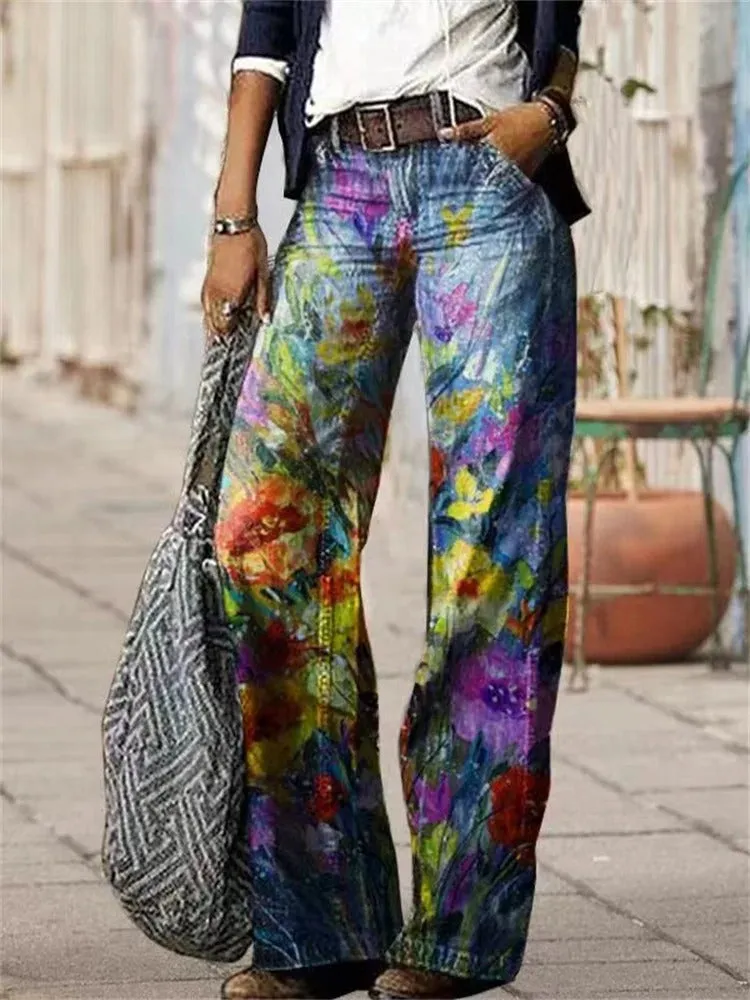 Olivette - high quality cotton twill denim trousers
