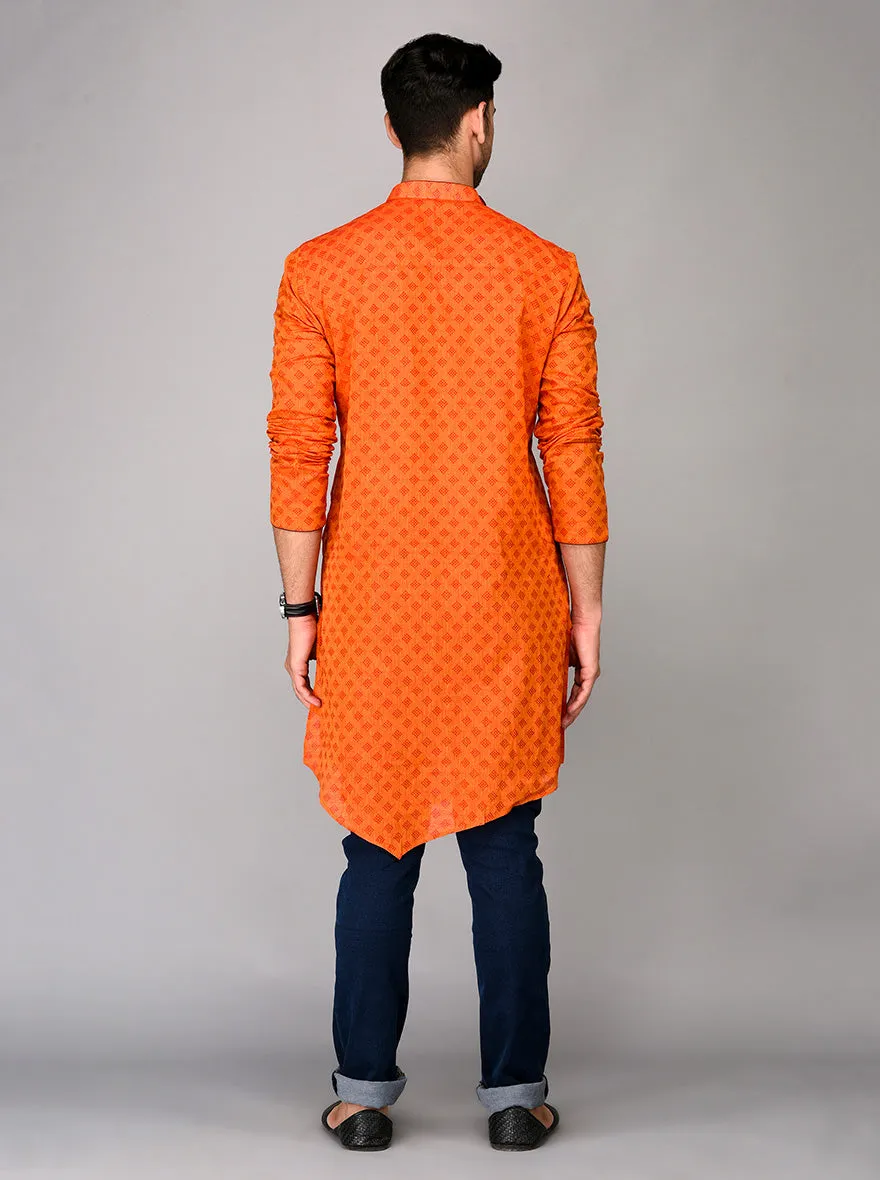 Orange Asymmetric Kurta | Azania