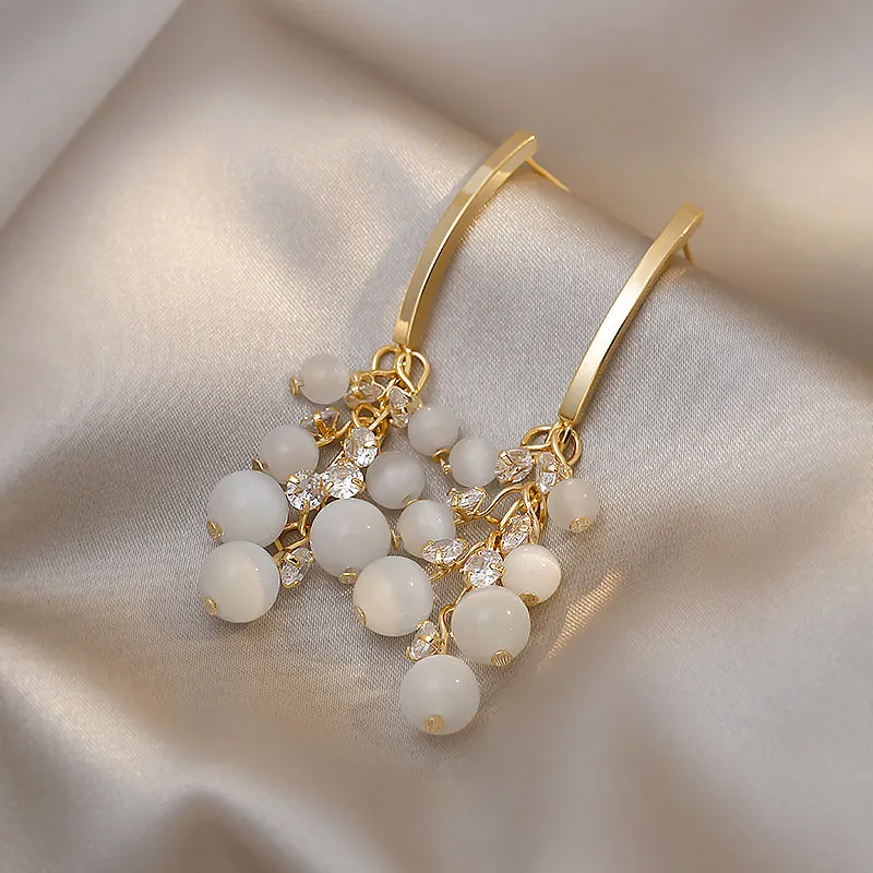 Personality Strands Opal Dangle Earrings For Women Wedding Jewelry