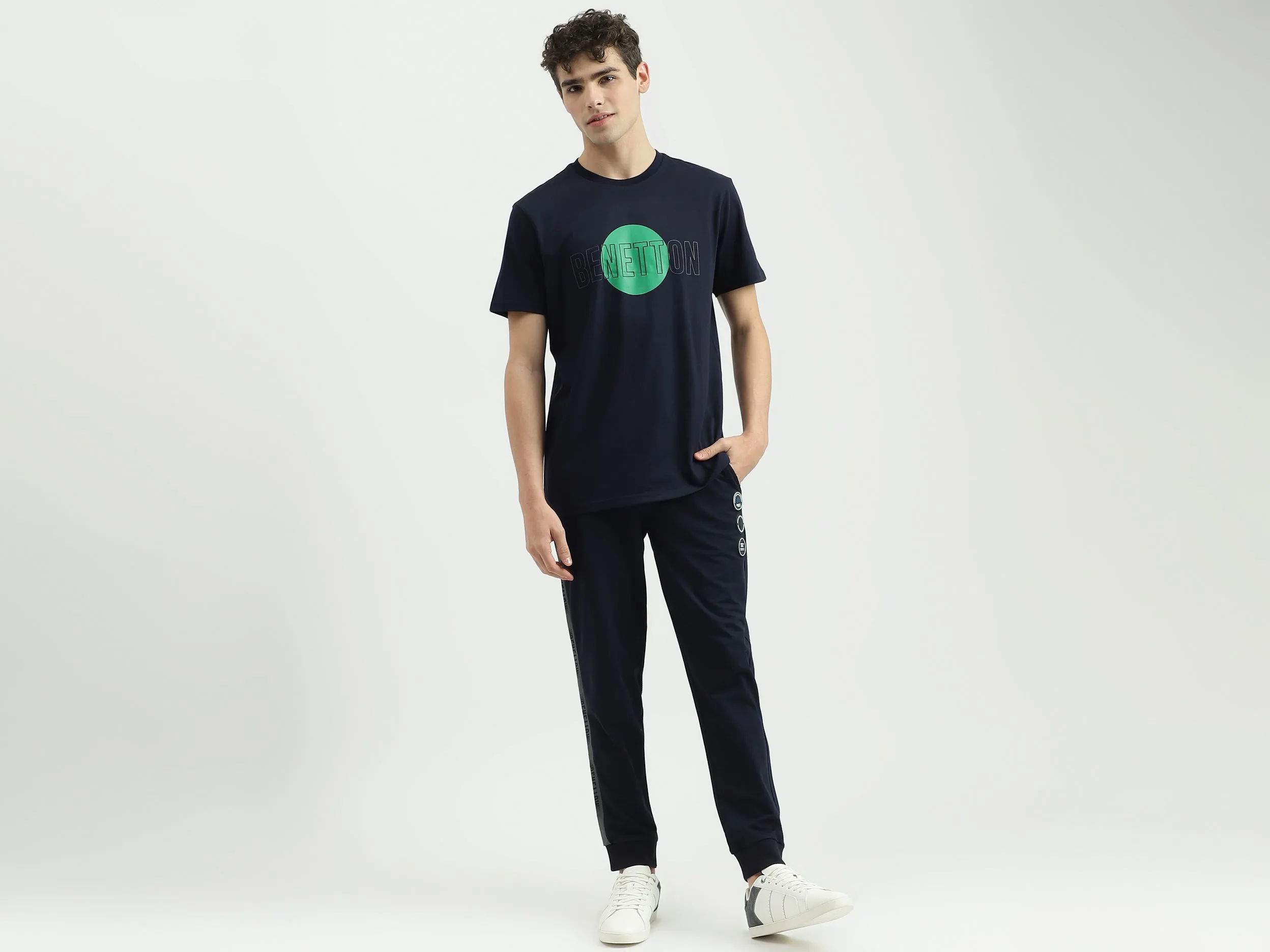 Printed Regular Fit Mid Waist Trackpants