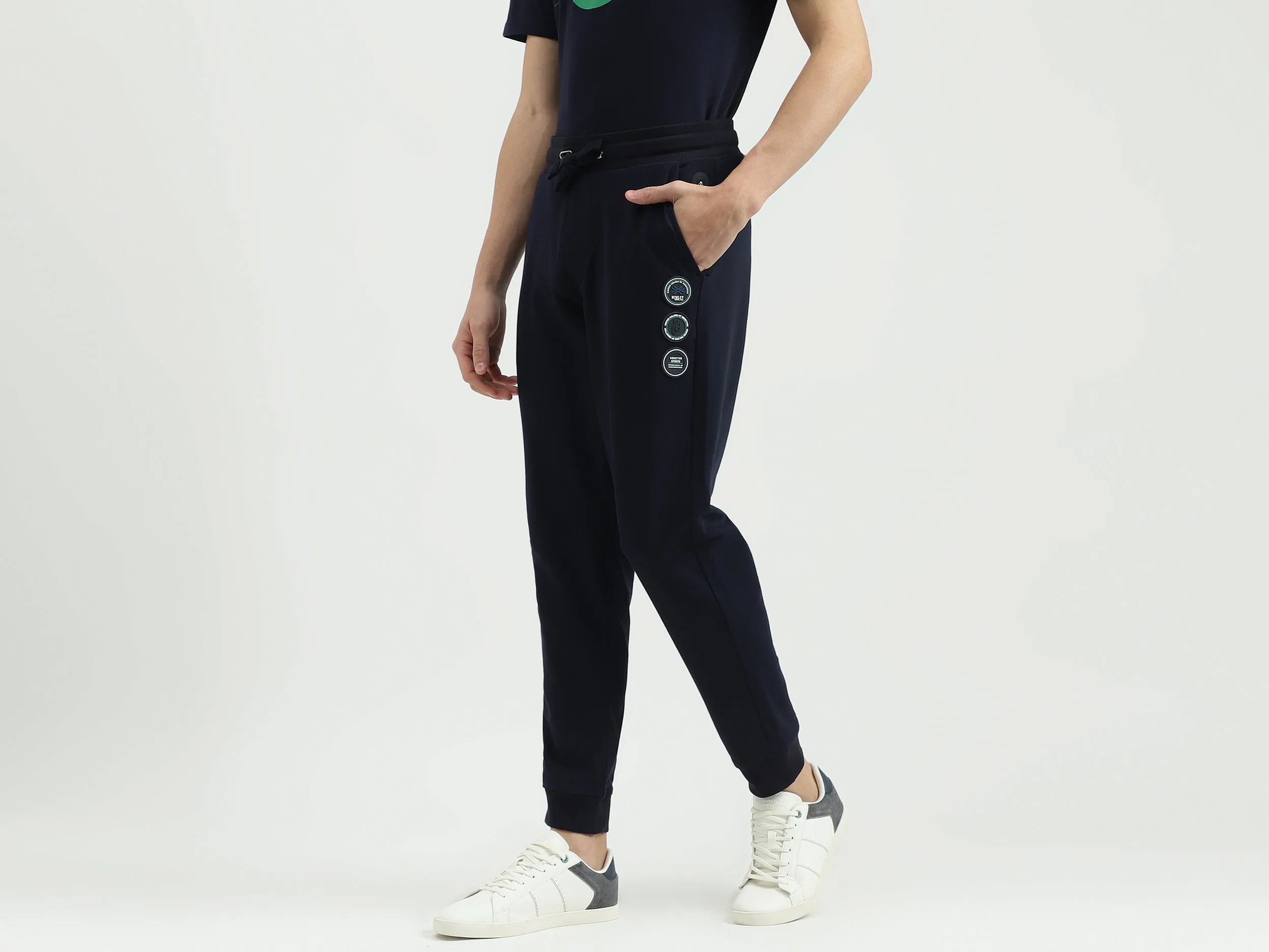 Printed Regular Fit Mid Waist Trackpants