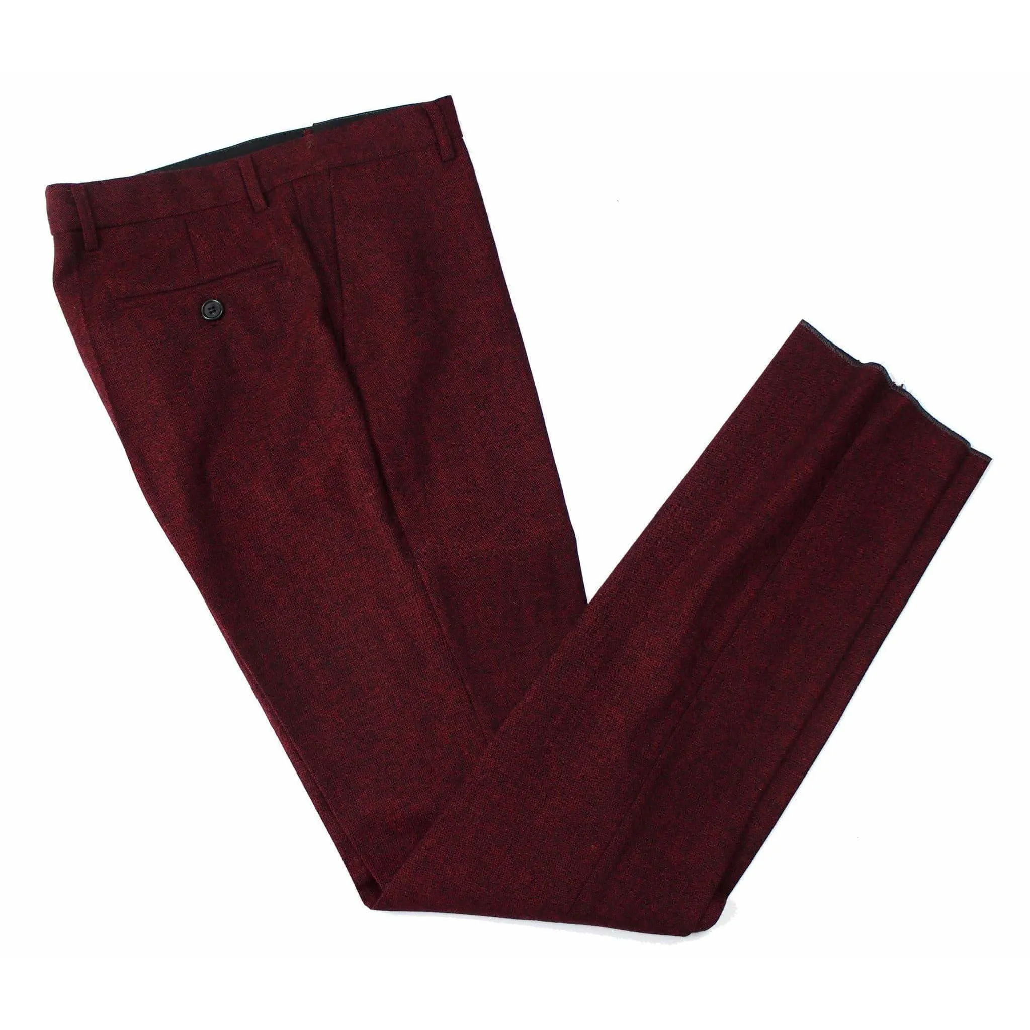 Red Classic Tweed 3 Piece Suit