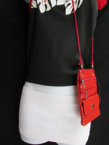 Red Genuine Leather Crossbody Traveling Bag