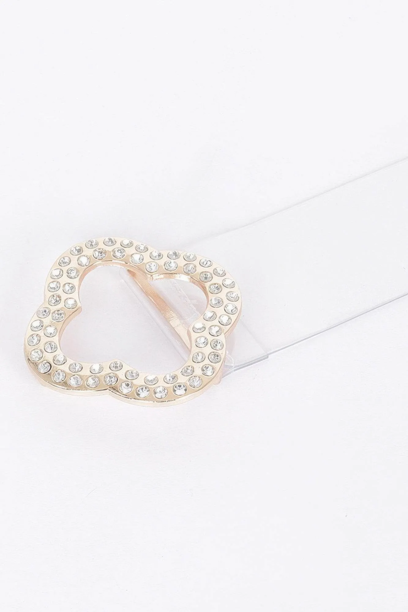 Rhinestone Metal Buckle Clear Belt