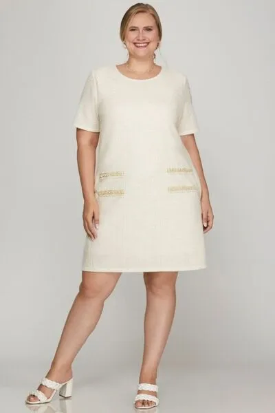 She   Sky Pearl Jam Tweed Dress