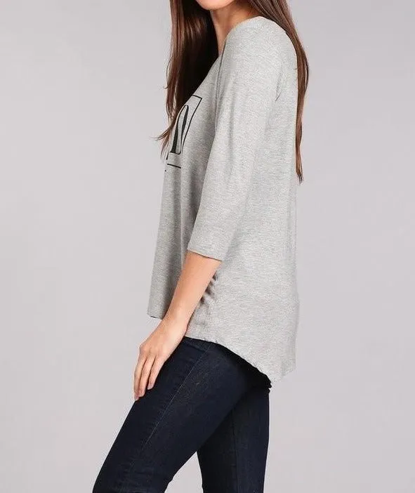 Solid Long Sleeve Blessed Women Top