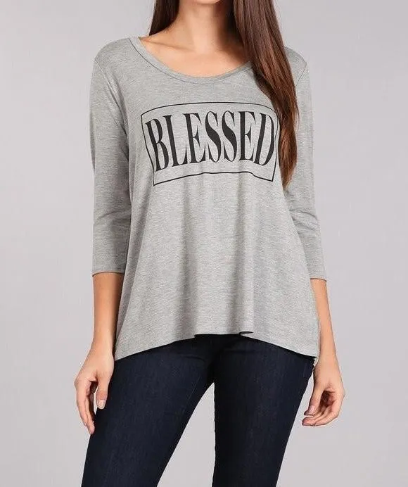 Solid Long Sleeve Blessed Women Top