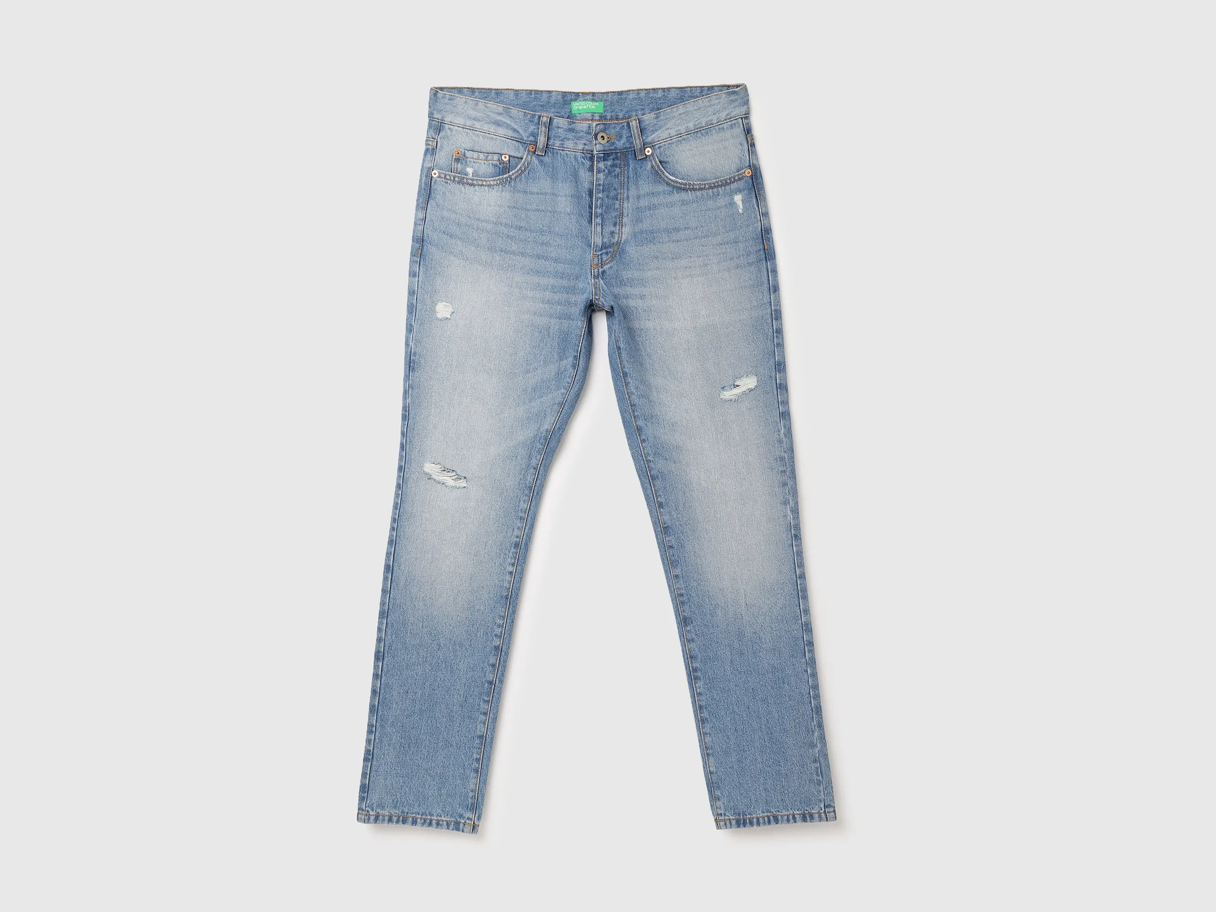Solid Regular-Fit Jeans With Rugged Detail