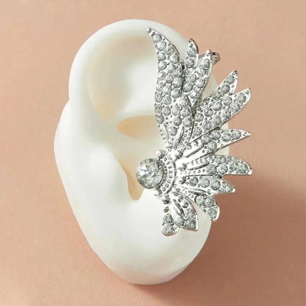 Sparkling Crystal Angel Wing Ear Clips