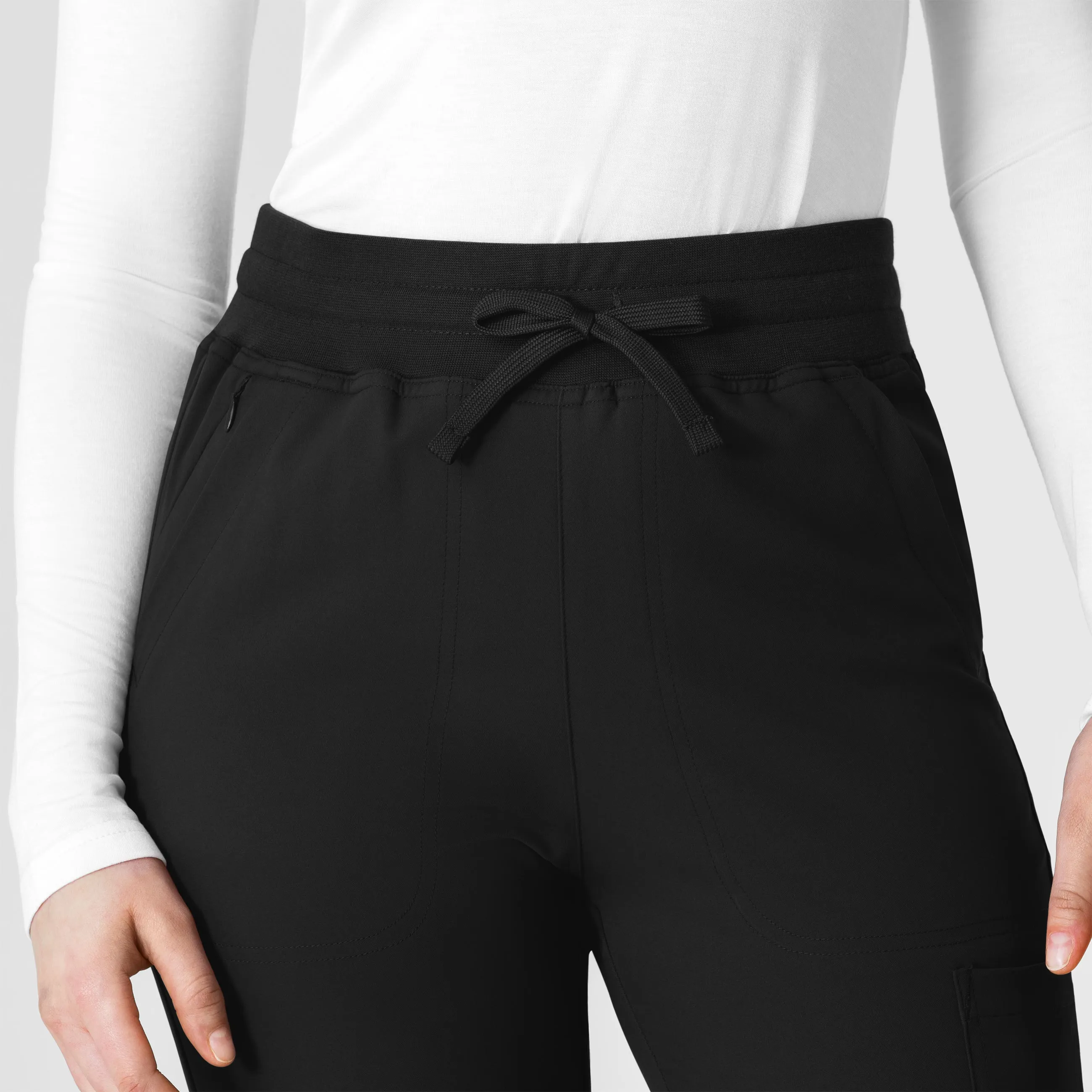 Thrive 5222 Cargo Straight Slim Leg Scrub Pants Black